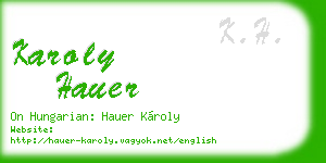 karoly hauer business card
