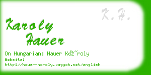karoly hauer business card